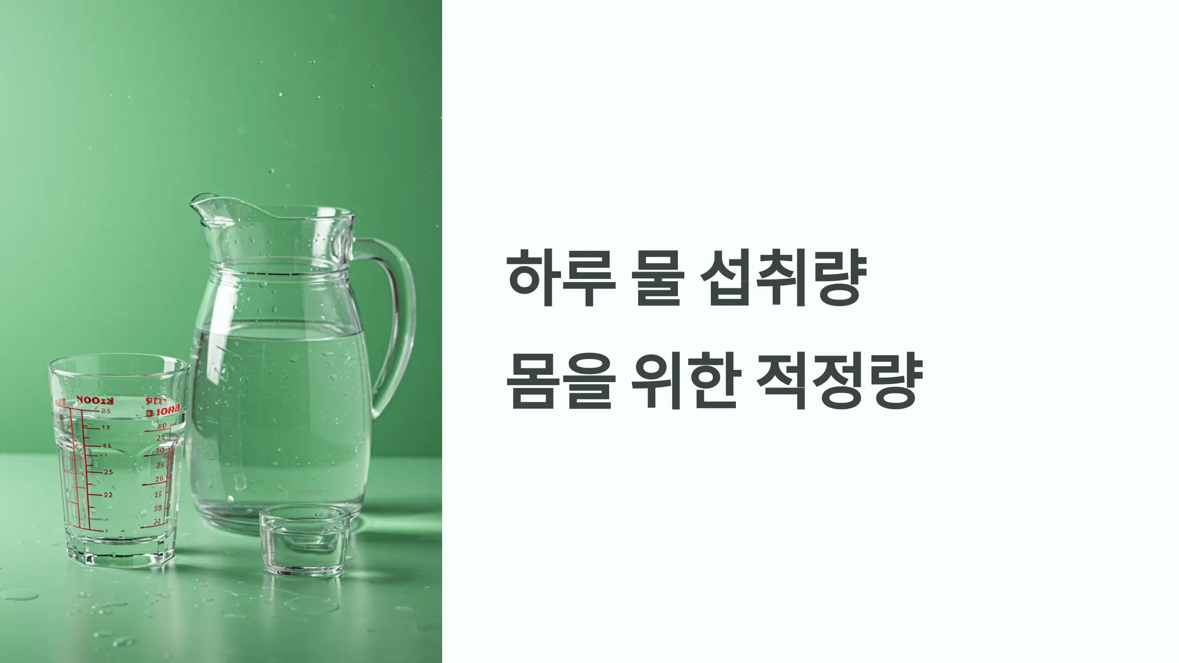 하루 물 섭취량 계산, 건강한 몸을 위한 적정량은