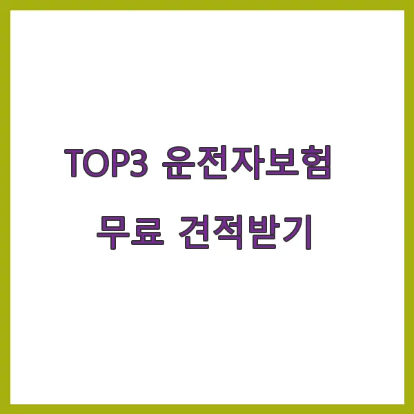 TOP3 운전자보험 무료 견적받기