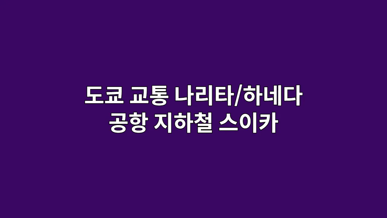 도쿄 교통 나리타/하네다 공항 지하철 스이카