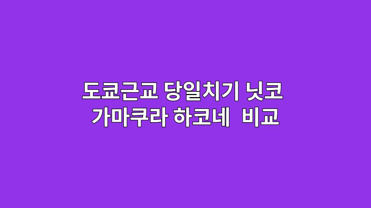 도쿄근교 당일치기 닛코 가마쿠라 하코네 비교