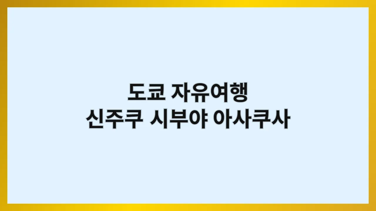 도쿄 자유여행 신주쿠 시부야 아사쿠사