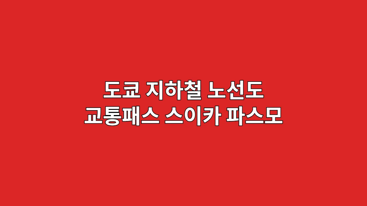 도쿄 지하철 노선도 교통패스 스이카 파스모