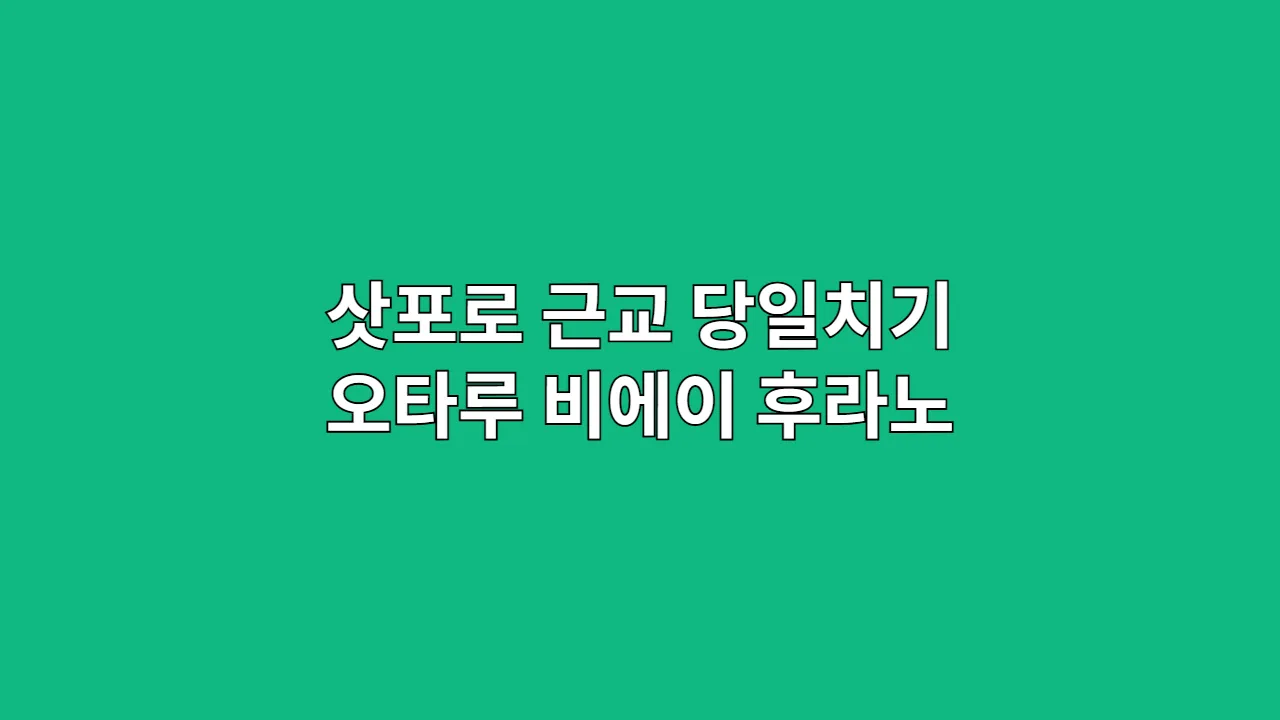 삿포로 근교 당일치기 오타루 비에이 후라노
