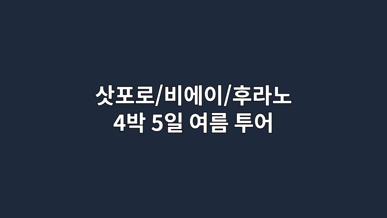 삿포로/비에이/후라노 4박 5일 여름 투어