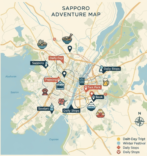 이 지도 한 장이면 삿포로 4박 5일, 길 잃을 걱정은 끝!