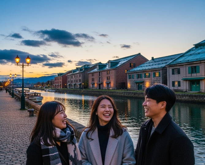 낭만의 오타루 운하에서, 우리들의 가장 빛나는 순간.