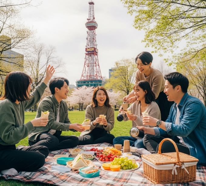 삿포로 시민처럼 즐기는 오후, 오도리 공원에서의 낭만적인 피크닉.