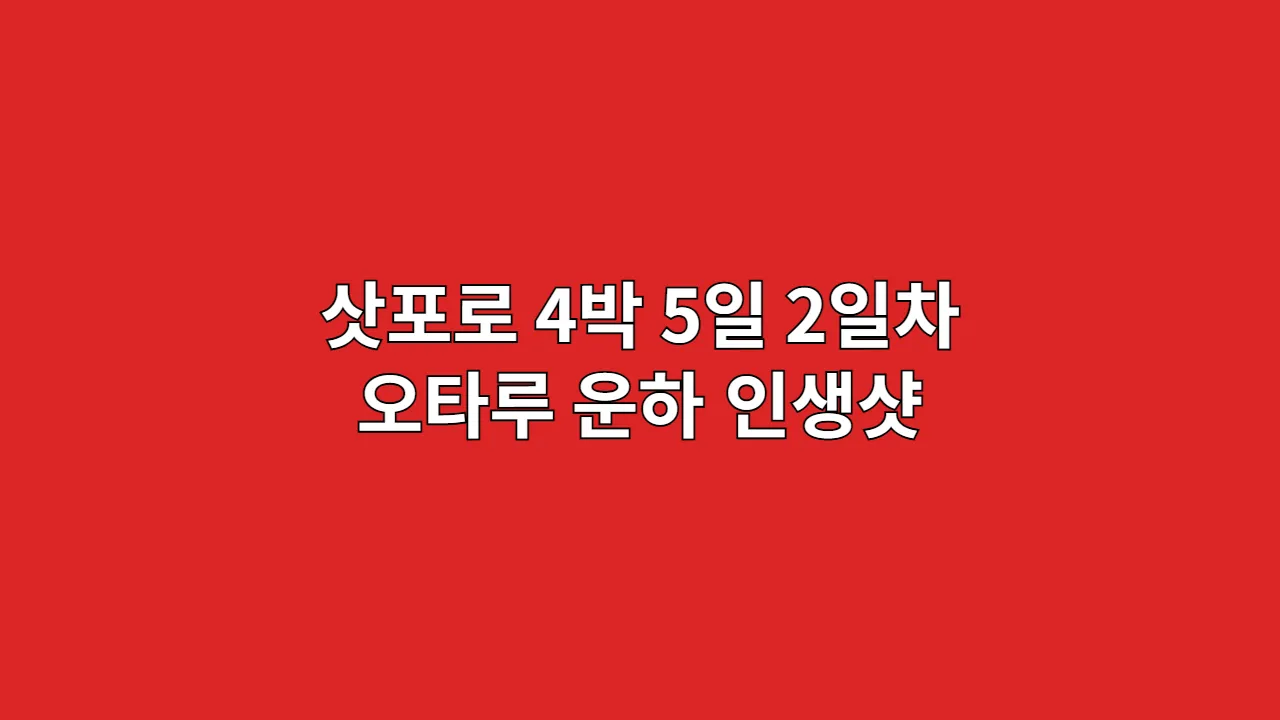 삿포로 4박 5일 2일차 오타루 운하 인생샷