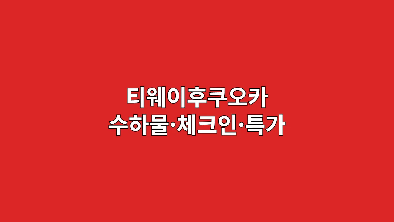 티웨이후쿠오카 수하물·체크인·특가