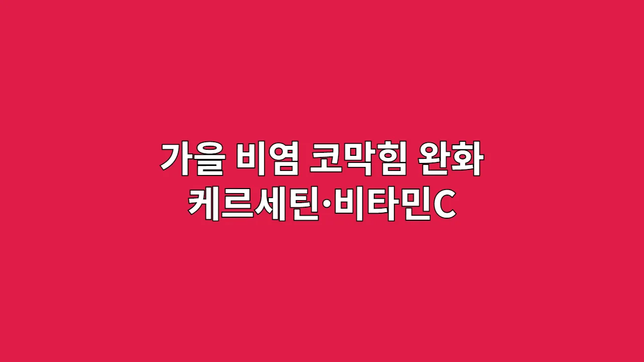 가을 불청객 알레르기 비염, 코막힘과 재채기를 잠재우는 면역 전략