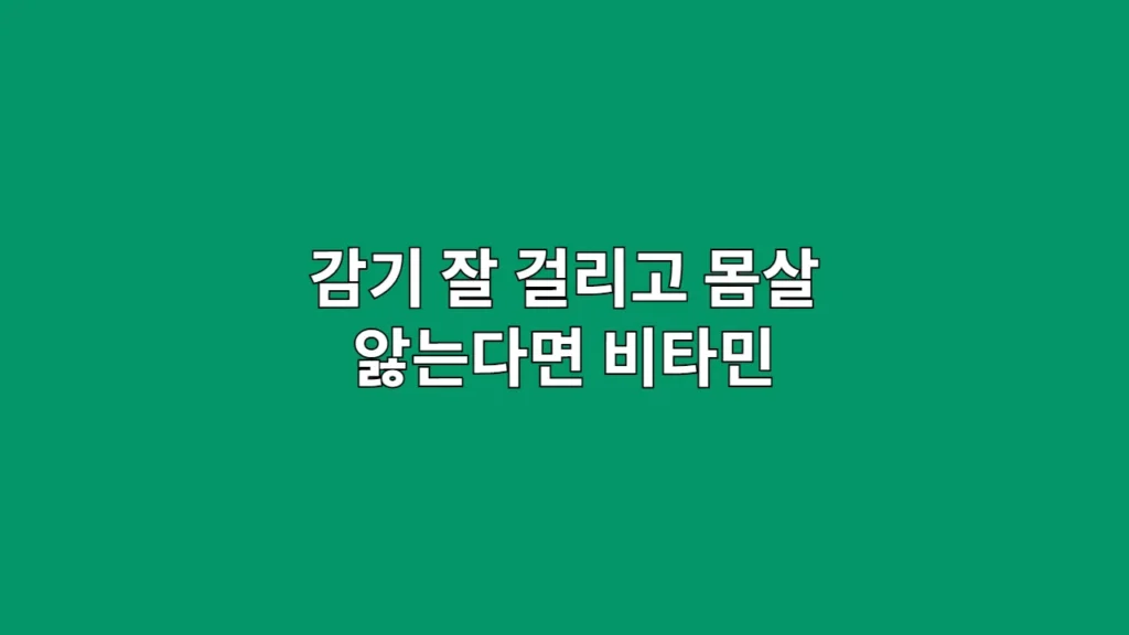 감기 잘 걸리고 몸살 자주 앓는다면 꼭 챙겨야 할 면역력 비타민