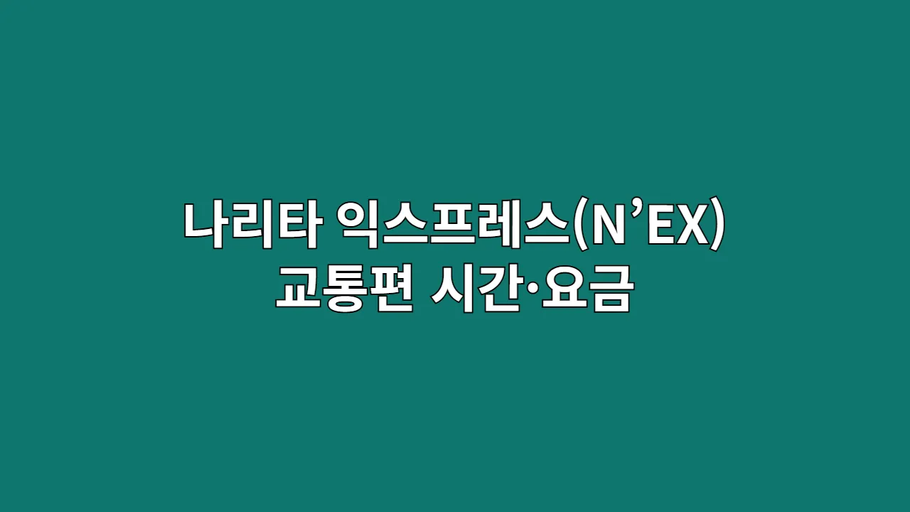 나리타 익스프레스(N’EX) vs 스카이라이너 완벽 비교 (소요시간·요금·노선 총정리)