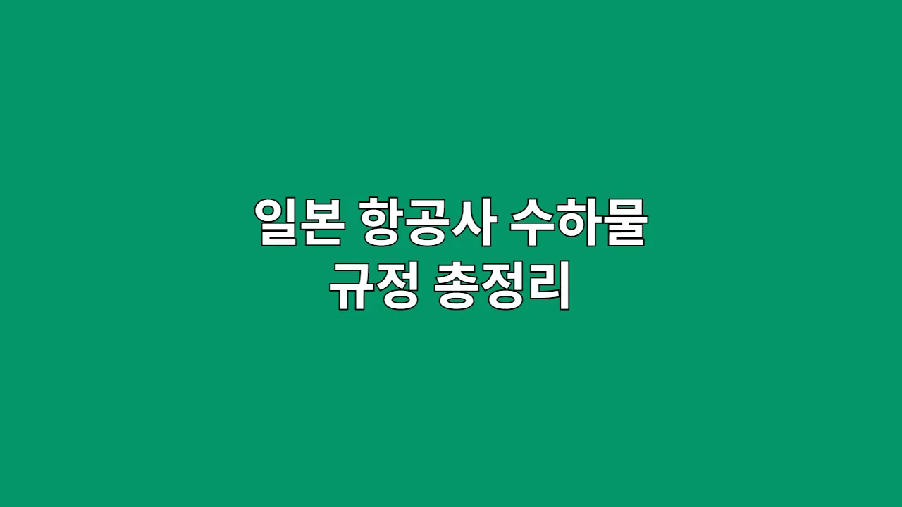 일본 주요 항공사 수하물 규정 비교 분석 (2025년 기준)