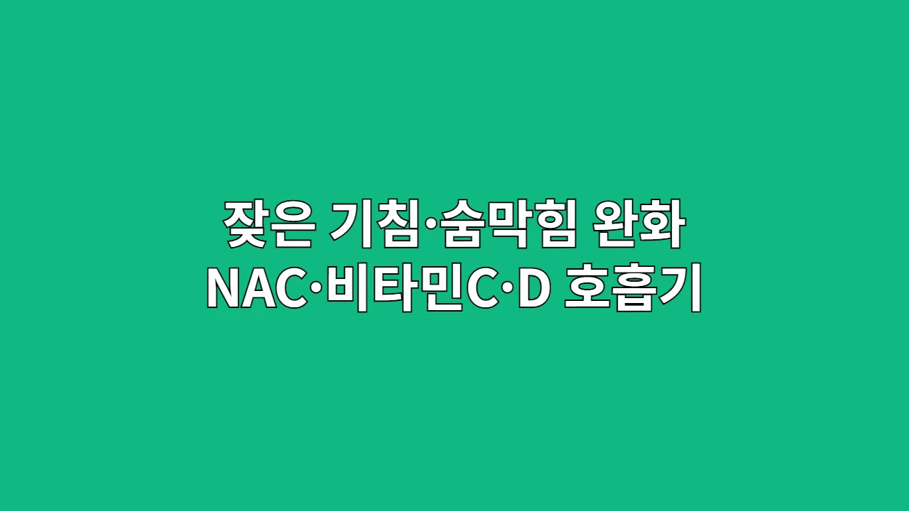 잦은 기침과 답답한 숨, 맑은 숨결을 되찾기 위한 호흡기 힐링 영양제