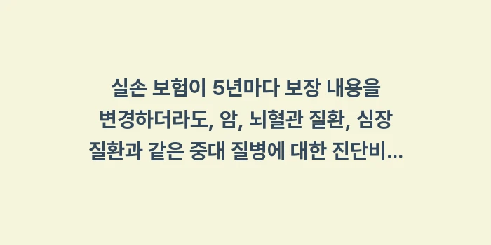 재가입 주기 5년의 의미: 실손 보험이 5년마다 보장... (1)