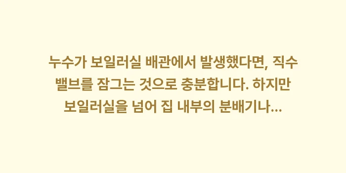 보일러 누수 확인: 누수가 보일러실 배관에서 발... (1)