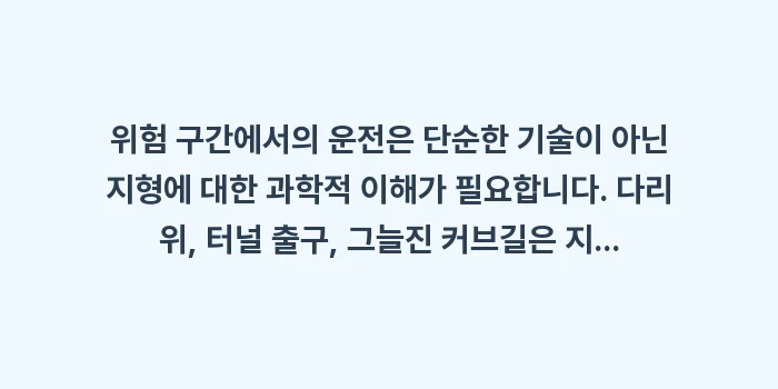 위험 구간: 위험 구간에서의 운전은 단순... (1)