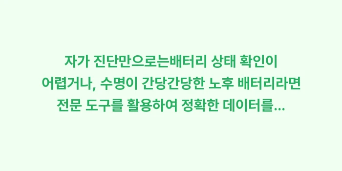 배터리 상태 확인: 자가 진단만으로는배터리 상태... (1)