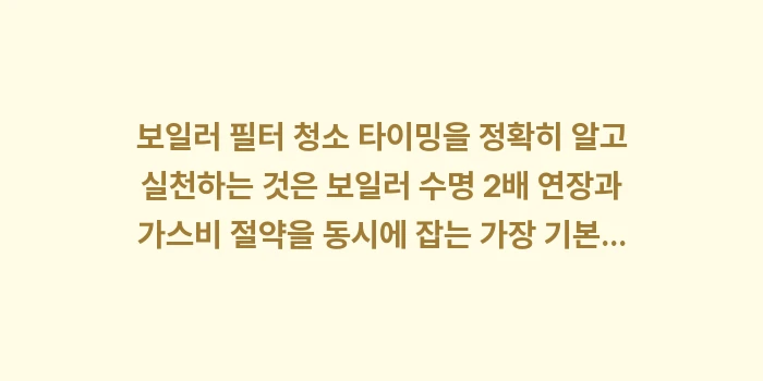 보일러 필터 청소 타이밍: 보일러 필터 청소 타이밍을... (2)