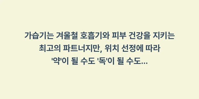 가습기 위치 선정: 가습기는 겨울철 호흡기와 피... (1)