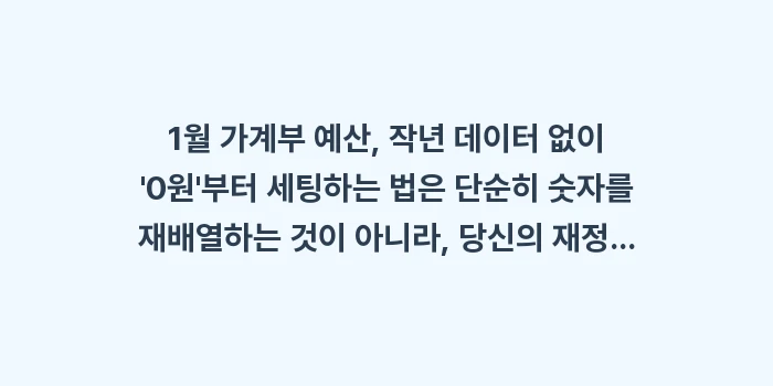 1월 가계부 예산, 작년 데이터 없이 '0원'부터 세팅하는 법: 1월 가계부 예산, 작년 데... (1)