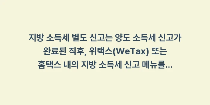 지방 소득세 별도 신고: 지방 소득세 별도 신고는 양... (1)