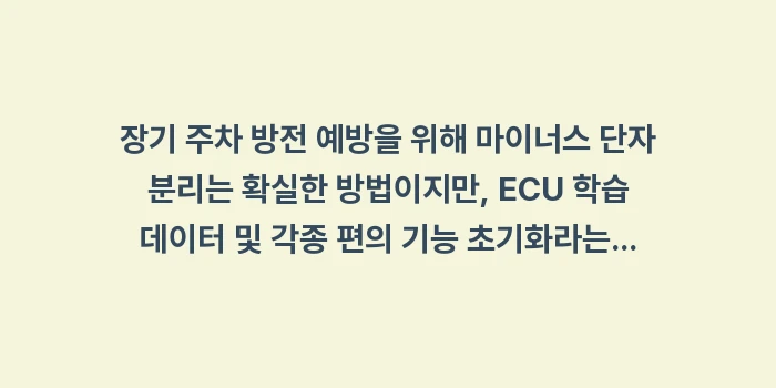 장기 주차 방전 예방: 장기 주차 방전 예방을 위해... (1)