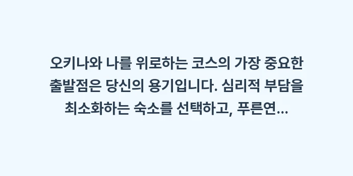 오키나와 나를 위로하는 코스: 오키나와 나를 위로하는 코스... (1)