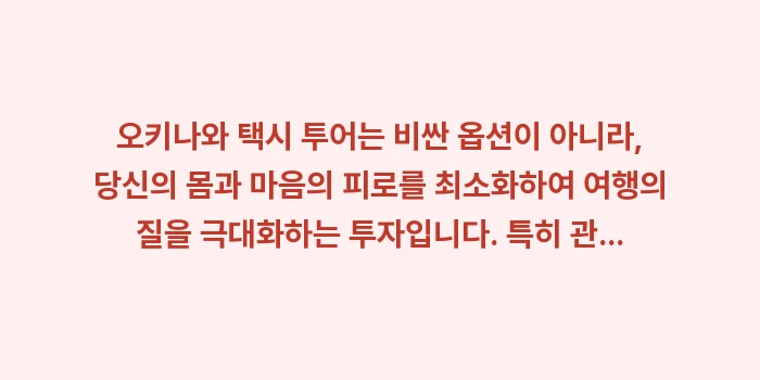 오키나와 택시 투어: 오키나와 택시 투어는 비싼... (1)