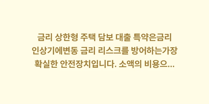 금리 상한형 주택 담보 대출 특약: 금리 상한형 주택 담보 대출... (1)