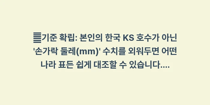 반지 사이즈표: ✔기준 확립: 본인의 한국... (1)