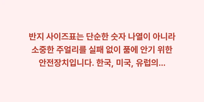 반지 사이즈표: 반지 사이즈표는 단순한 숫자... (2)