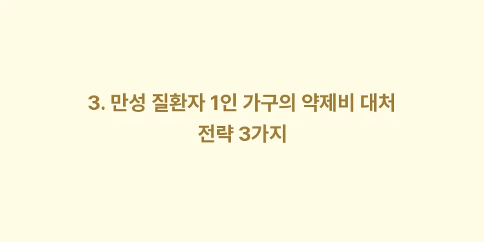유병자 실손 보험과 일반 실손 보험의 약제비 보장 차이점: 3. 만성 질환자 1인 가구... (2)