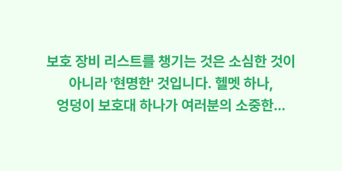보호 장비 리스트: 보호 장비 리스트를 챙기는... (1)