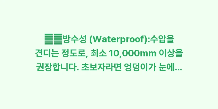 스키장 의류 준비: ✔️방수성 (Waterpro... (1)