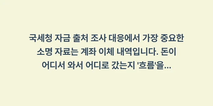 국세청 자금 출처 조사 대응: 국세청 자금 출처 조사 대응... (1)