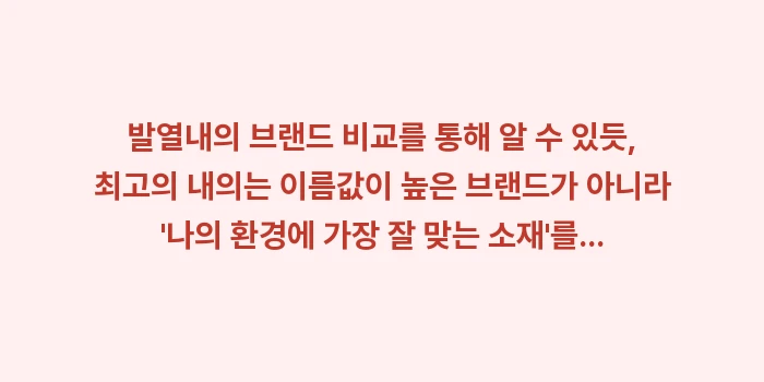 발열내의 브랜드 비교: 발열내의 브랜드 비교를 통해... (2)