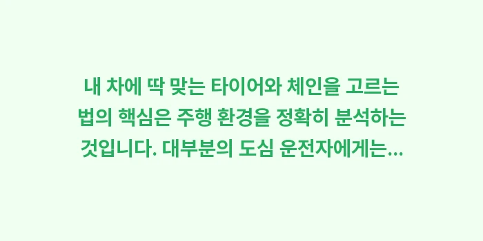 내 차에 딱 맞는 타이어와 체인 고르는 법: 내 차에 딱 맞는 타이어와... (1)