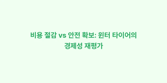 겨울 타이어: 비용 절감 vs 안전 확보:... (2)
