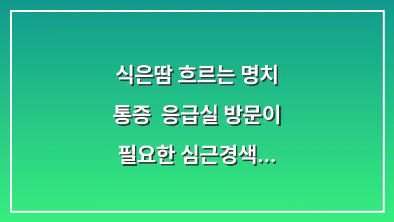 식은땀 흐르는 명치 통증: 응급실 방문이 필요한 심근경색 전조증상 데이터 대표 이미지