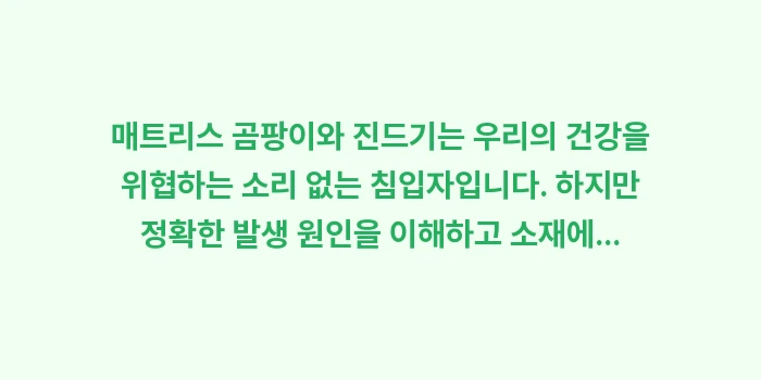 매트리스 곰팡이 및 진드기 완전 박멸: 매트리스 곰팡이와 진드기는... (2)