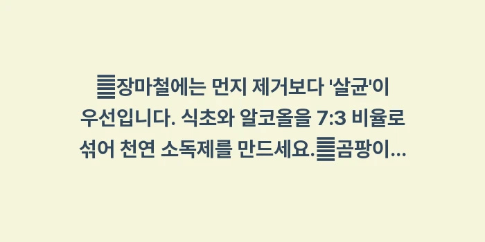 장마철 습기 섞인 찌든 때: ✔장마철에는 먼지 제거보다... (1)