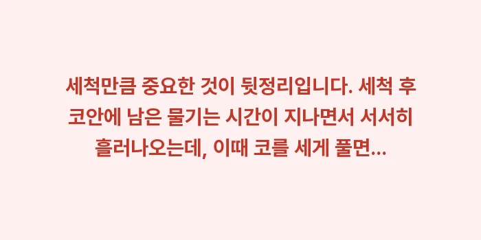 부작용 없는 식염수 코 세척 정석법: 세척만큼 중요한 것이 뒷정리... (1)