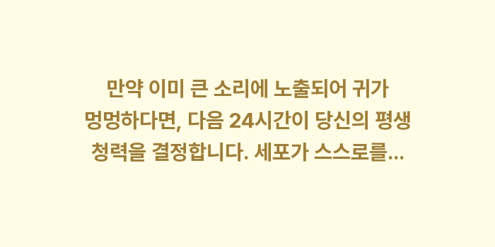 소음성 난청과 삐 소리: 만약 이미 큰 소리에 노출되... (1)