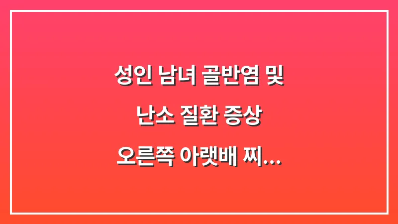 성인 남녀 골반염 및 난소 질환 증상: 오른쪽 아랫배 찌르는 듯한 통증의 숨은 원인 대표 이미지