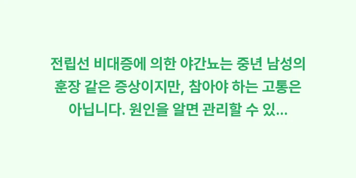 전립선 비대증 야간뇨: 전립선 비대증에 의한 야간뇨... (2)