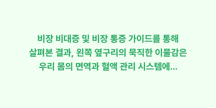 비장 비대증 및 비장 통증 가이드: 비장 비대증 및 비장 통증... (2)