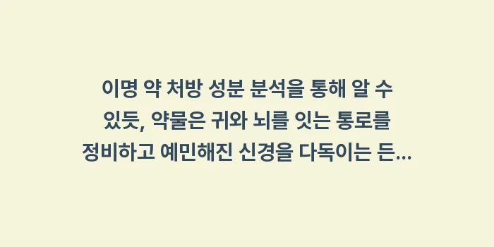 이명 약 처방 성분 분석: 이명 약 처방 성분 분석을... (2)
