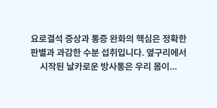 요로결석 증상과 통증 완화: 요로결석 증상과 통증 완화의... (2)