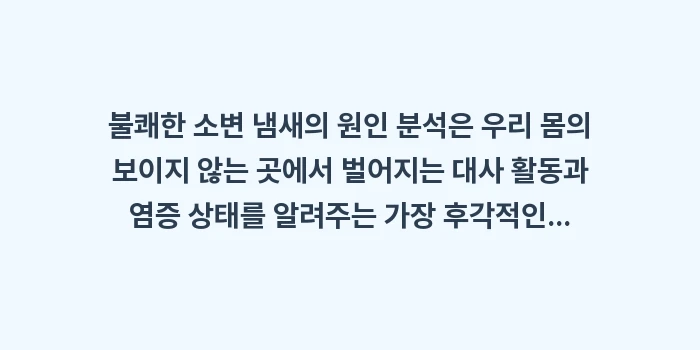불쾌한 소변 냄새의 원인 분석: 불쾌한 소변 냄새의 원인 분... (2)